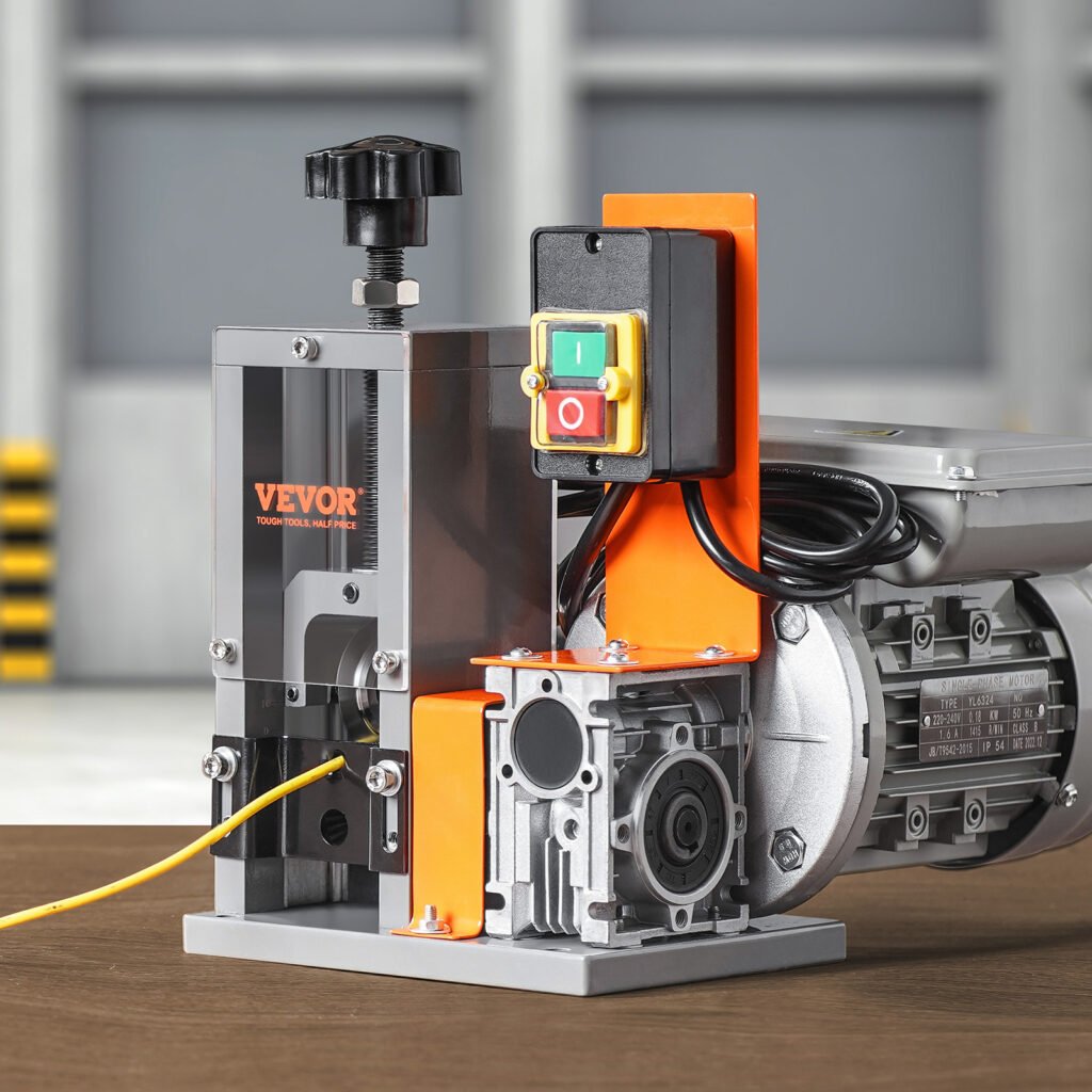 VEVOR Automatic Wire Stripping Machine, Electric Motorized Cable Stripper, 180 W, 60 Ft Min Wire Peeler With Visible Stripping Depth Reference, For Scrap Copper Recycling
