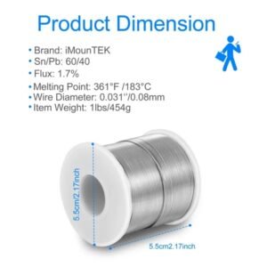 Soldering Wire 60/40 Tin Lead Rosin Core 0.031'/0.8mm 1.7% Flux Electrical Solder Wire Sn60 Pb40 1lb - Image 4