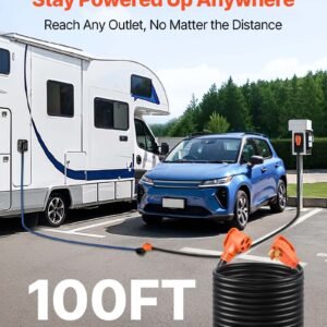 100 FT 50A RV Extension Cord STW 6/3 +8/1 Gauge Wire NEMA 14-50P NEMA 14-50R ETL - Image 5