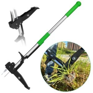 1Pc Aluminum Weed Puller Stand Up Weeder Without Bending Kneeling Manual Weed Remover Tool With 4 Claws For Lawn Yard Garden Patio - Image 1