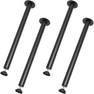 28 Inch Adjustable Desk Legs, Reinforced Steel Office Table Furniture Legs Set Of 4 For DIY, 1200 Lbs Load Capacity Heavy Duty Desk Legs, Quick Instalation Legs With Adjustable Foot Cup Black - Image 1