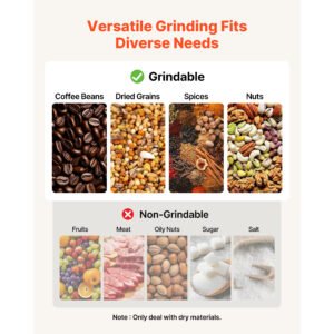 2000g Electric Grain Mill Grinder, 3400W 32000RPM High Speed Spice Corn Dry Grinding Machine, Stainless Steel Pulverizer Powder Machine For Dried Grains Coffee Beans Spices Nuts 270 Swing Type - Image 2