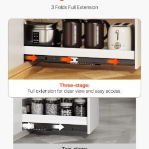 Undermount Drawer Slides 16 Inch Under Stair Cabinet Rails 260 LB Load - Image 3