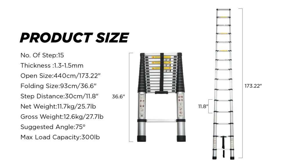 Aluminum Telescoping Ladder For Outdoor Work
