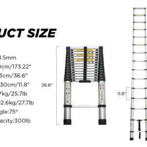 Aluminum Telescoping Ladder For Outdoor Work - Image 9