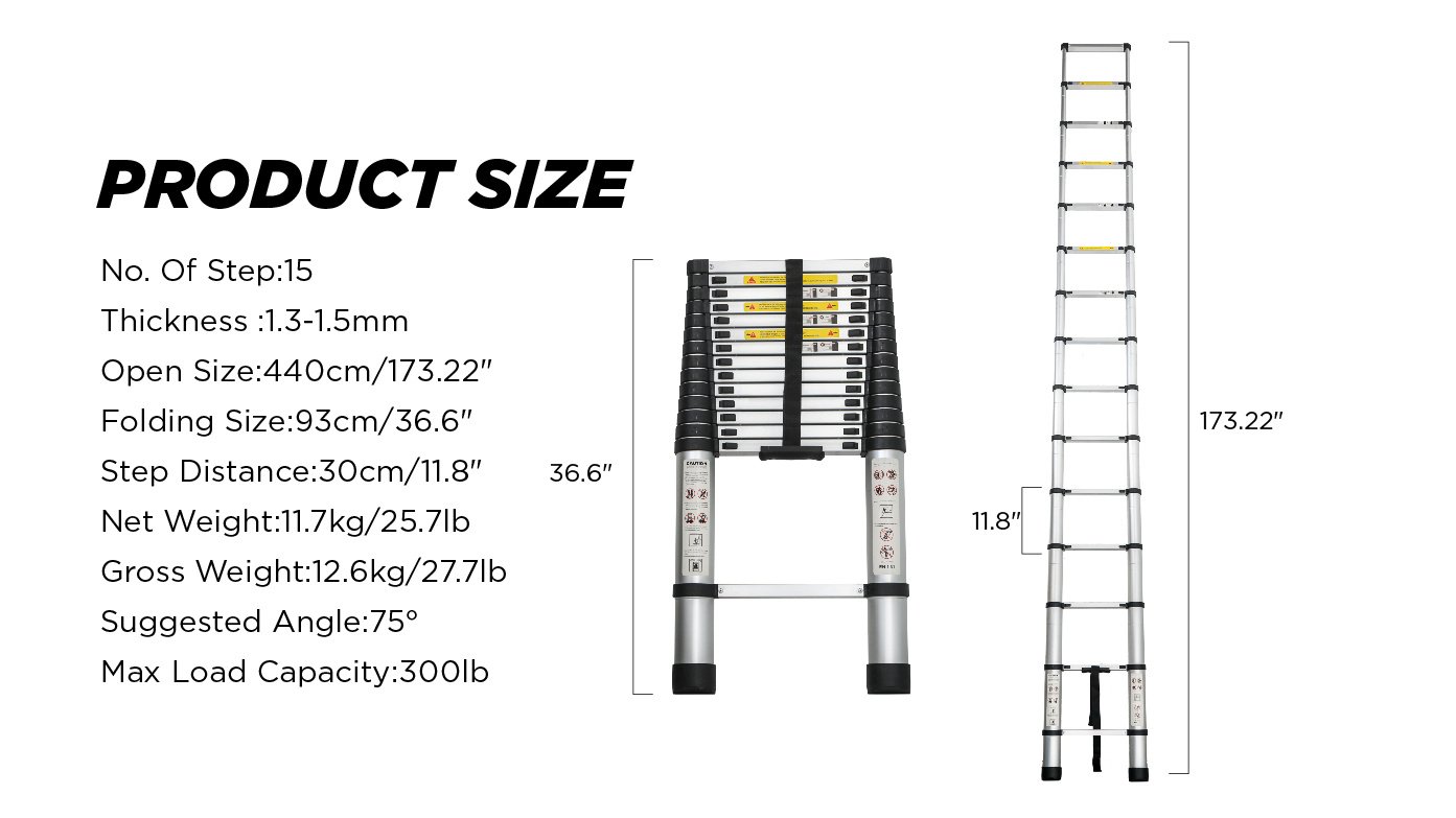 Aluminum Telescoping Ladder For Outdoor Work - Image 9