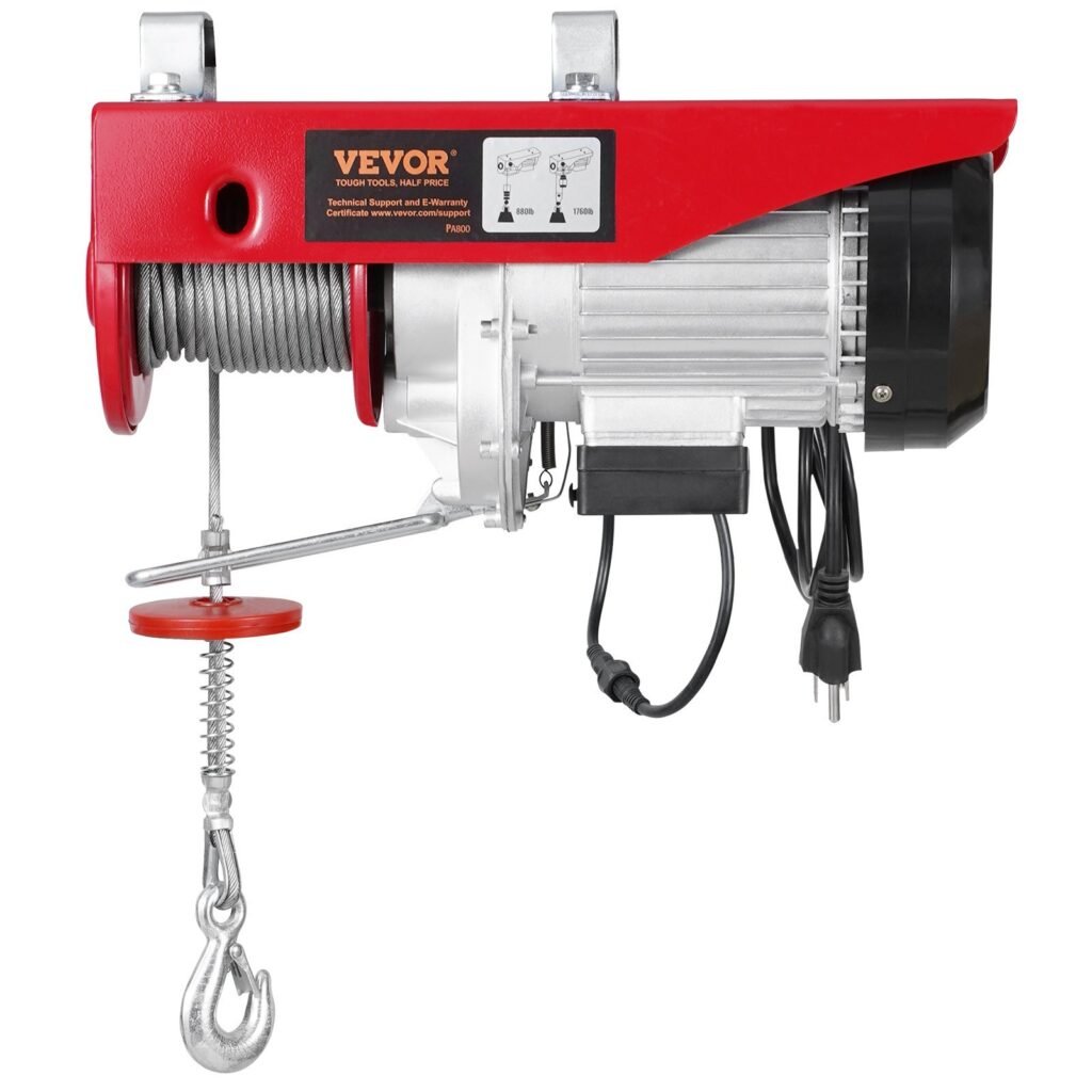 Electric Hoist Crane Winch 1760 Lbs With 328 Ft Wireless Remote Control