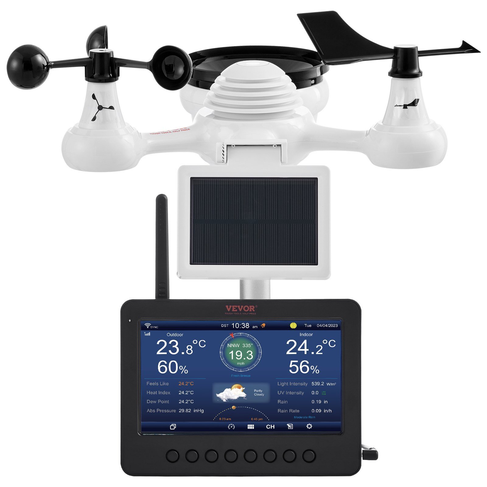 7-in-1 Wi-Fi Weather Station 7 In TFT Display Wireless Outdoor Sensor - Image 1