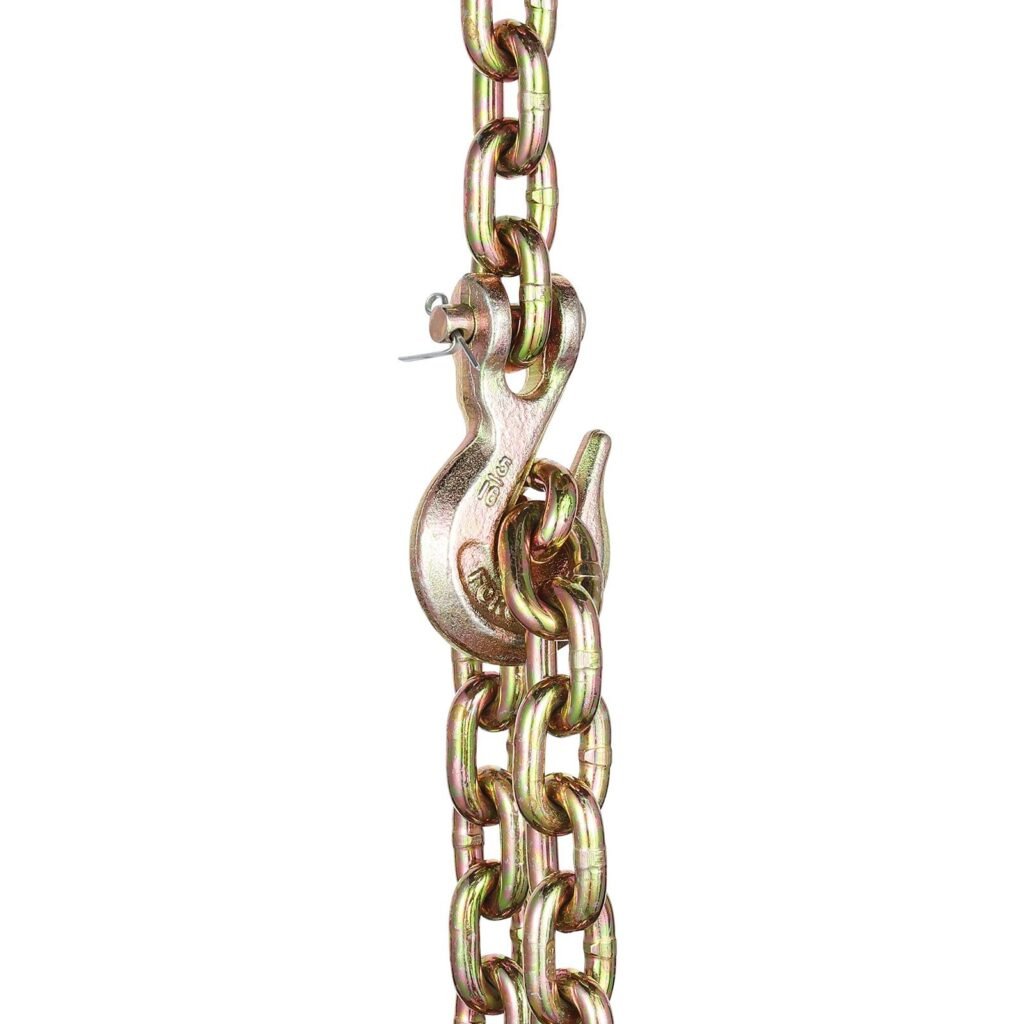 Binder Chain G80 Tie Down Tow Chain With Hooks 5/16'x10.3' 2 Pack 4900 Lbs