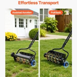 Lawn Aerator, 18 In Manual Push Spike Aerator With 4 Wheels & Handle, Heavy Duty Grass Aerators, Supports 40 Lbs Added Weight, Rolling Lawn Aeration Tool For Garden Yard Aeration Soil Health - Image 5