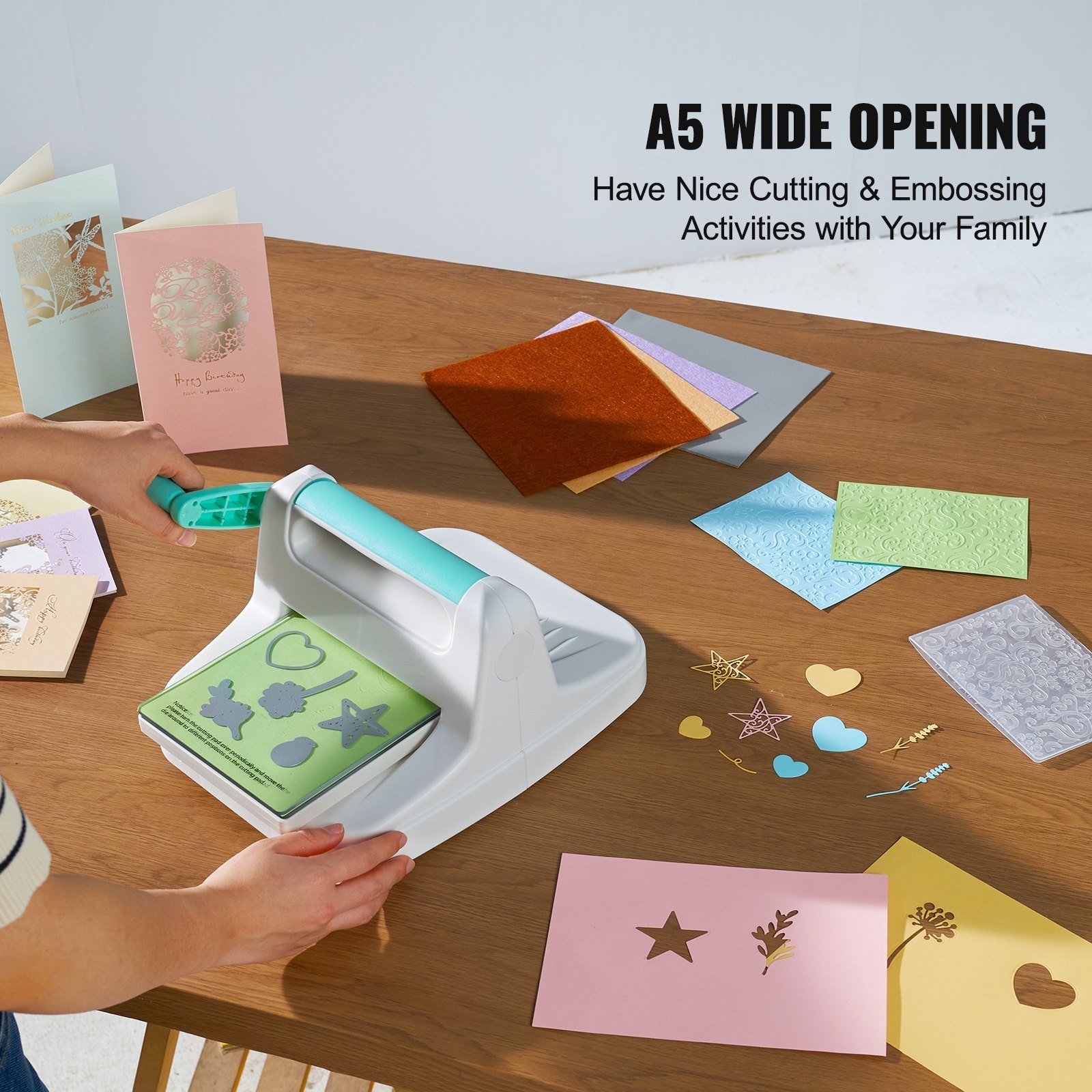 Manual Die Cutting & Embossing Machine, Portable Cut Machines, 6 Inch Opening Scrapbooking Machine Full Kit Included, For Arts & Crafts, Scrapbooking, Card Making And Crafting, White - Image 2