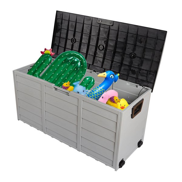 75gal 130lb Black Lid Plastic Patio Storage Box
