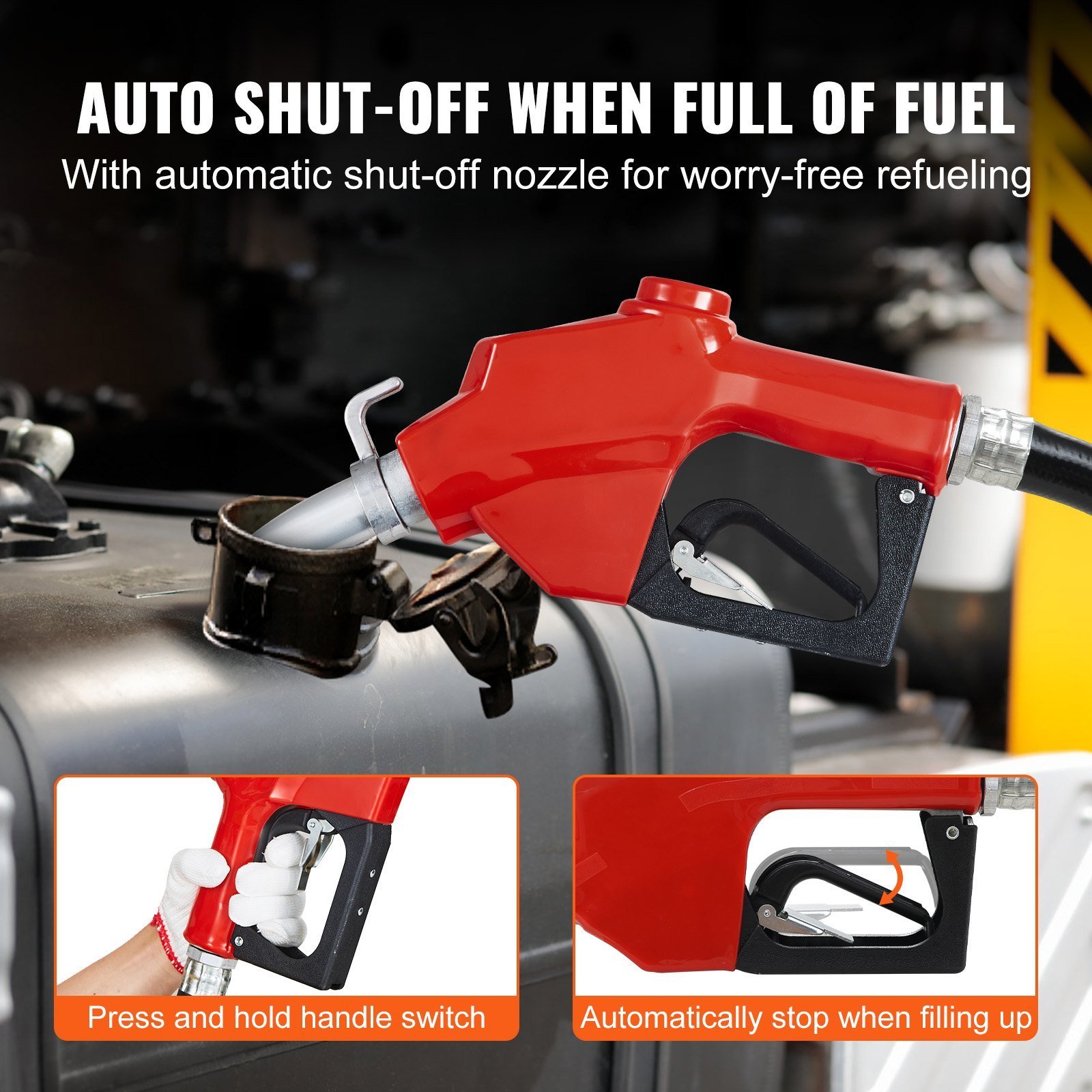 Fuel Transfer Pump, 12V DC 20 GPM 1/4 HP, Gasoline Extractor Pump With Automatic Nozzle, Discharge Hose & Suction Pipe For Gasoline, Diesel, Kerosene, Ethanol & Methanol Blends, And Biodiesel - Image 4