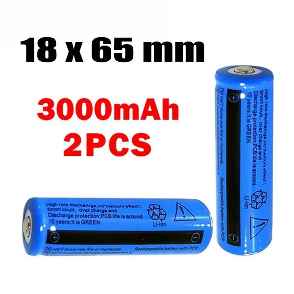 2PCS&4PCS&10PCS&50PCS&100PCS Rechargeable Battery 3000mAH 3.7V Li-ion BRC 11.1 Power Batteries For Flashlight Laser Headlamp