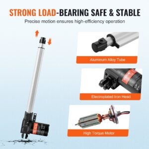 Linear Actuator 12V 14In Heavy Duty 1320lbs/6000N 0.19'/s IP44 Protection - Image 2