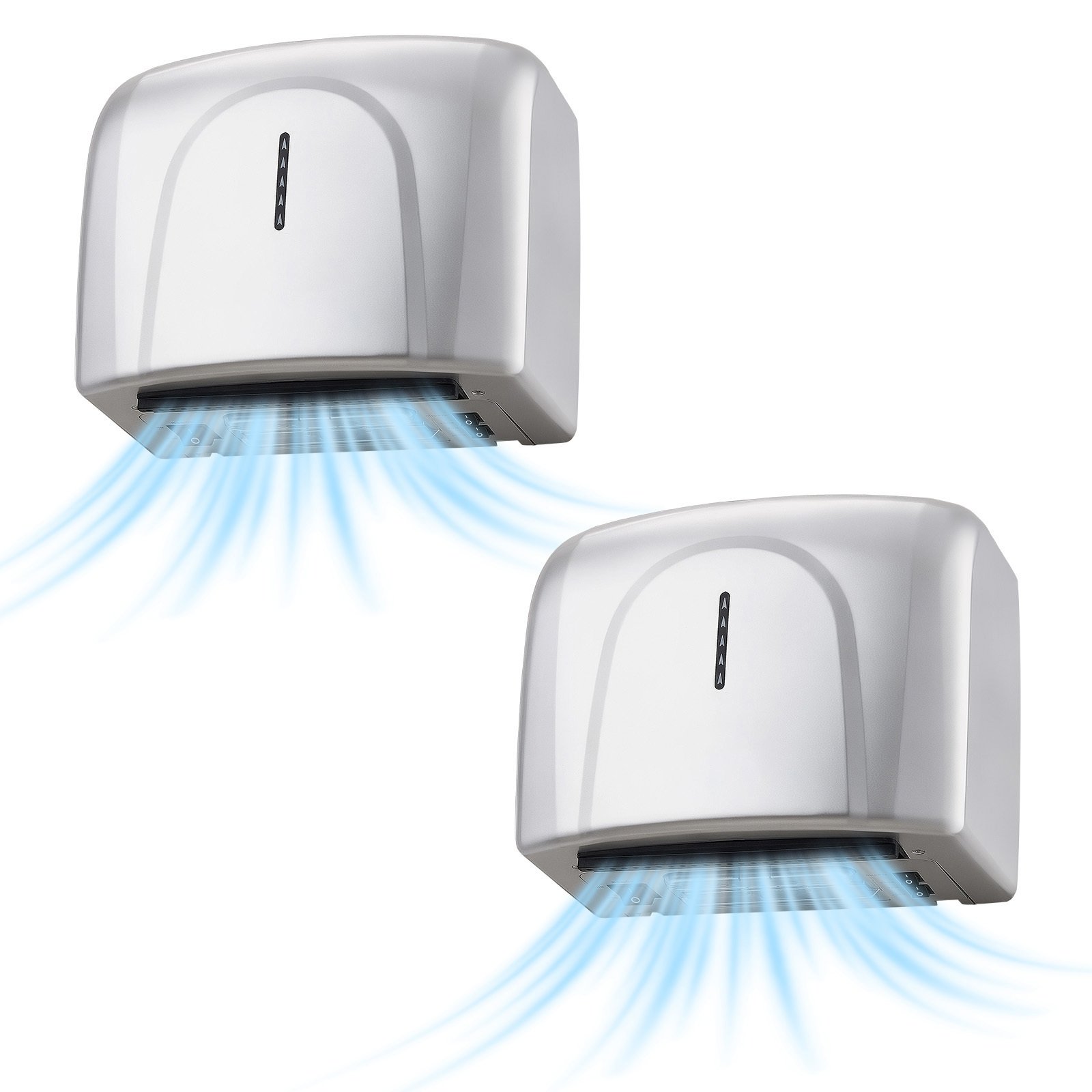 Hand Dryer, 2 Pack 1300W Bathroom Air Hand Dryer, Automatic High Speed With HEPA Filter, Fast Drying, ABS Construction, AC110-120V Commercial Wall Mounted For Home Bathroom, Guest Room,Homestay - Image 1