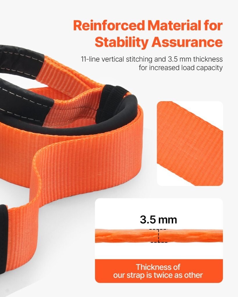 Car Tow Cable Towing Strap Rope 36000 Lbs 20 Ft Emergency Heavy Duty Strap