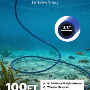Pond Aerators, 5.2CFM Aeration System For Lakes Up To 3 Acres, 3/4 HP Air Compressor, 2 Diffusers & Two 100' Weighted Tubings, Outdoor Pond Aeration Pump For Deep Water Oxygen Circulation - Image 5