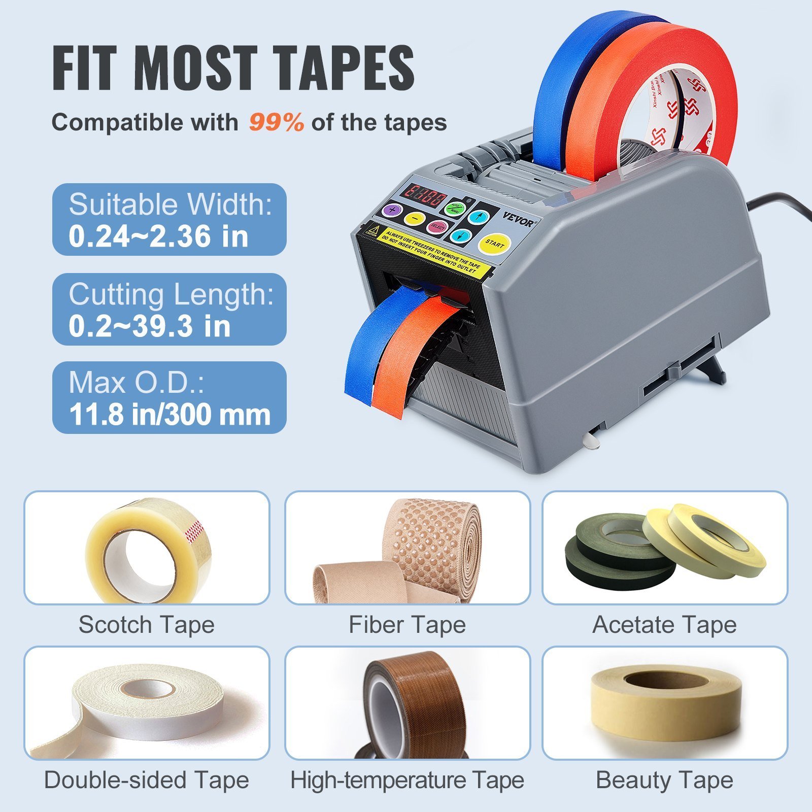 Automatic Tape Dispenser Adhesive Electric Tape Cutter Packaging Machine Tape Cutting Machine 6-60mm Tape Width - Image 3