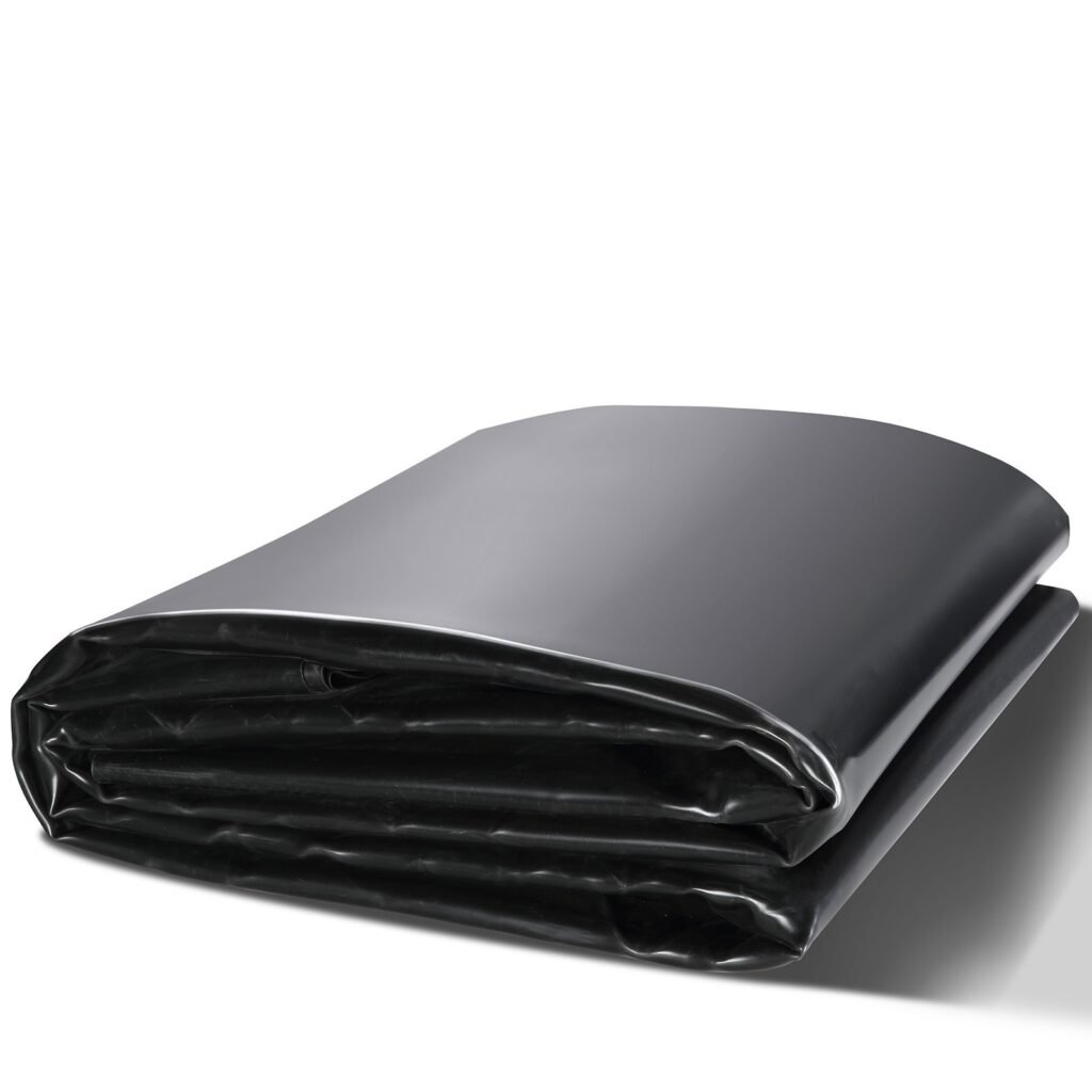 Pond Liner, 20 X 25 Ft 45 Mil Thick, Pliable EPDM Material Pond Skins, Easy Cutting Underlayment For Fish Or Koi Pond, Waterfall Base, Water Features, Water Gardens, Fountains, Black