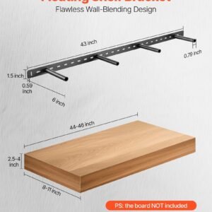 1 Pack Shelf Bracket 43 Inch / 1092.2 Mm Heavy Duty Floating Shelf Bracket - Image 3