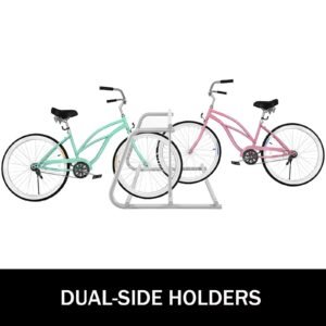 10 Holders Floor Bike Rack, 59' Length All-Steel Grid Bike Rack, 10-Bike Capacity Dual-Side Storage Stand For Garages Streets Yards Bike Events - Image 4