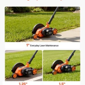Lawn Edger, 8-inch Blade Length, 12 Amp Electric Edger Lawn Tool, 4000 RPM, With 3-Position Blade Depth, 65 Mn, Pivoting Handle, Dual Wheels, For Lawns, Driveways, Yards, And Sidewalk Edges - Image 3