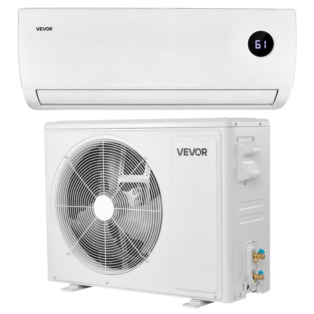 Mini Split Air Conditioner, 12,000 BTU AC 12,500 BTU Heat, 230V 19 SEER2 High Efficiency Energy Saving, Quiet Inverter System For 750 Sq.Ft Coverage Area, Easy To Maintain, For Home, Office