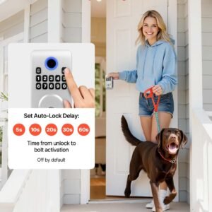 Keyless Entry Door Lock, Electronic Deadbolt With Customizable User Codes, Pioneering Easy-Grip Design, Keyed Entry, Auto Lock, Anti-Peeking Password, Backlit Keypad, For Home, Apartment, Silver - Image 4