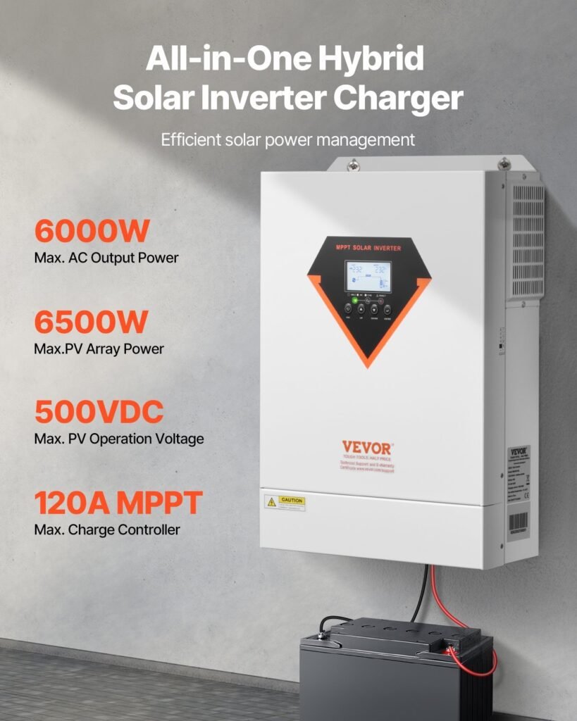 Hybrid Solar Inverter Charger 6000W 220/230V With Built-in 120A MPPT Controller