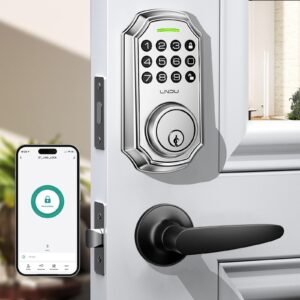 Keyless Entry Door Lock With Handle App-Controlled Front Door Lock Set With Keypad Auto-Lock & One-Touch Locking Anti-Peep Code Feature Easy Installation - Image 11