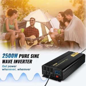 Pure Sine Wave Inverter, 2500 Watt Power Inverter, DC 12V To AC 120V Car Inverter, With USB Port, LCD Display, And Remote Controller Power Converter, For RV Truck Car Solar System Travel Camping - Image 2