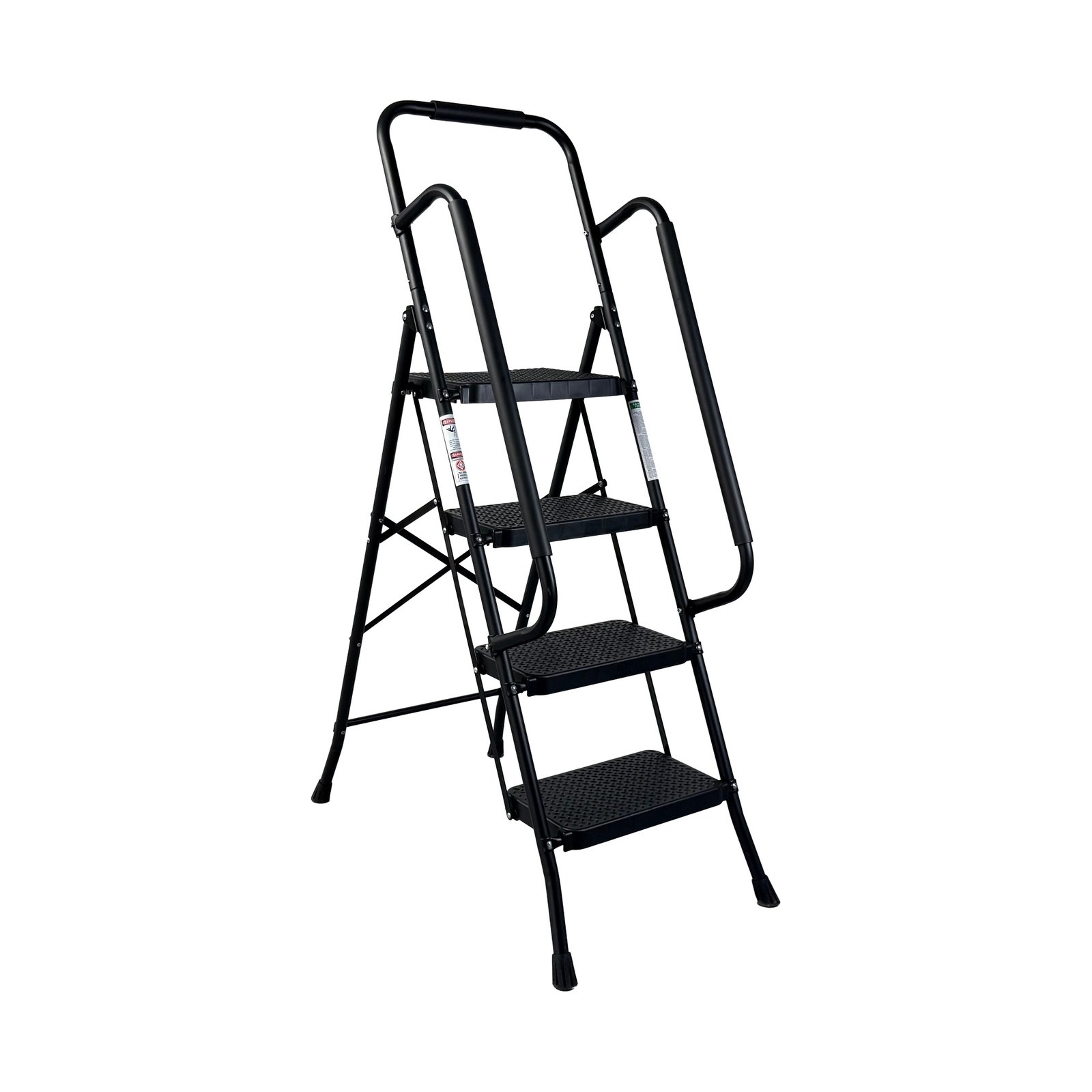 4 Step Ladder, Folding Step Stool with Wide Anti-Slip Pedal, Sturdy Steel Ladder, Convenient Handrail, Lightweight, Portable Steel Step Stool - Image 3