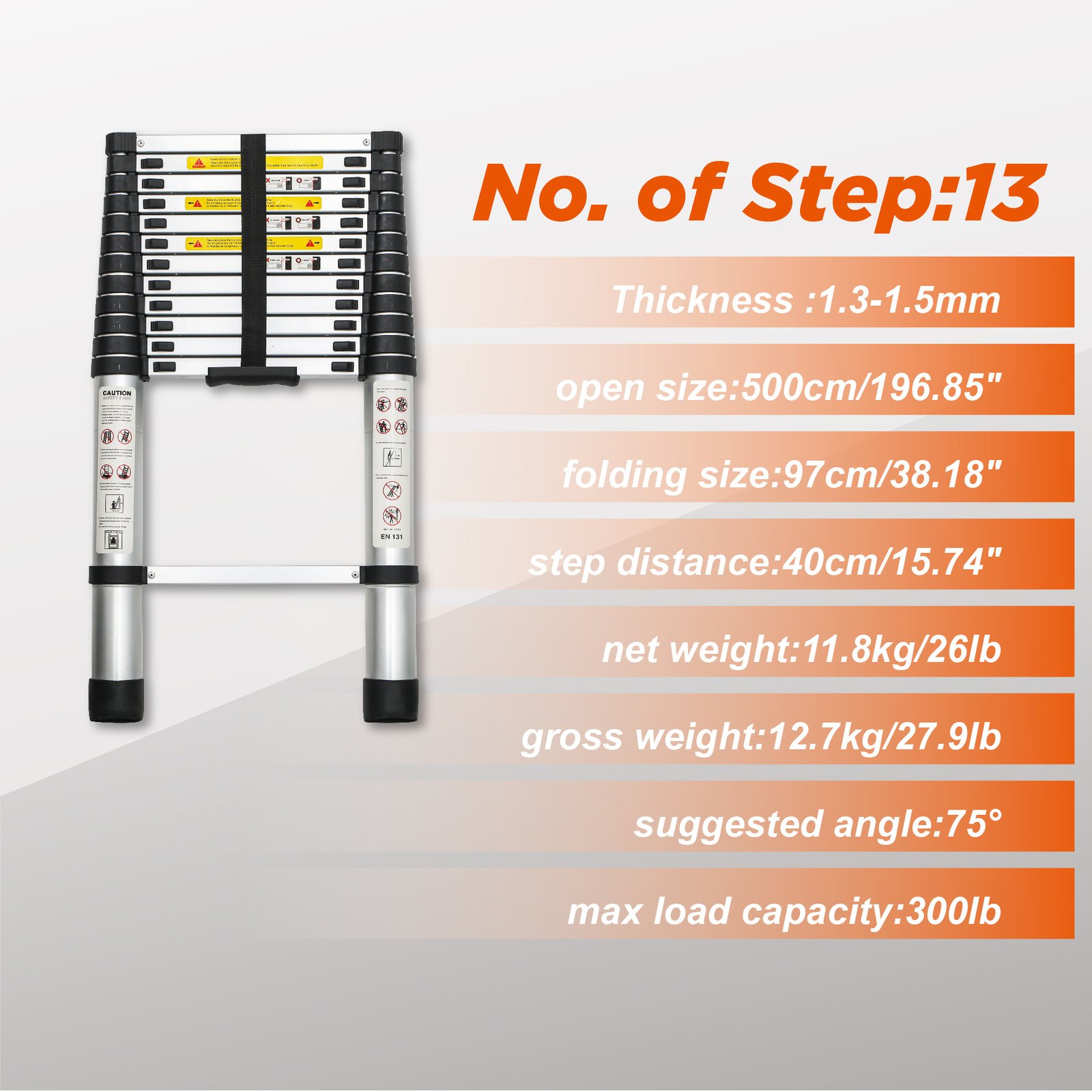 Aluminum Telescoping Ladder For Outdoor Work - Image 3