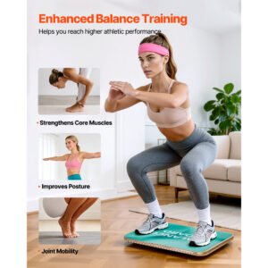 Balance Board, 360 Rotating Wobble Board Trainer For Adults 3-Level Adjustable, Wooden Balance Training Equipment, Slip-Resistant Surface For Core Workout, Standing Desk Exercise, Home Gym - Image 3