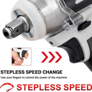 1000Nm 1-2in  Electric Cordless Impact Wrench Drill Gun - 2 Battery Ratchet Driver - Image 6