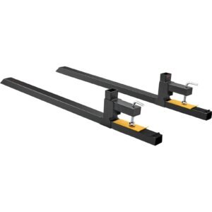 Clamp On Pallet Forks, 2000 Lbs Capacity Pallet Forks, 60' Tractor Bucket Forks, Heavy Duty Front Loader Attachment For Loader Bucket, Tractor, Skid Steer, Tractor Forks For Agriculture And Farm - Image 1