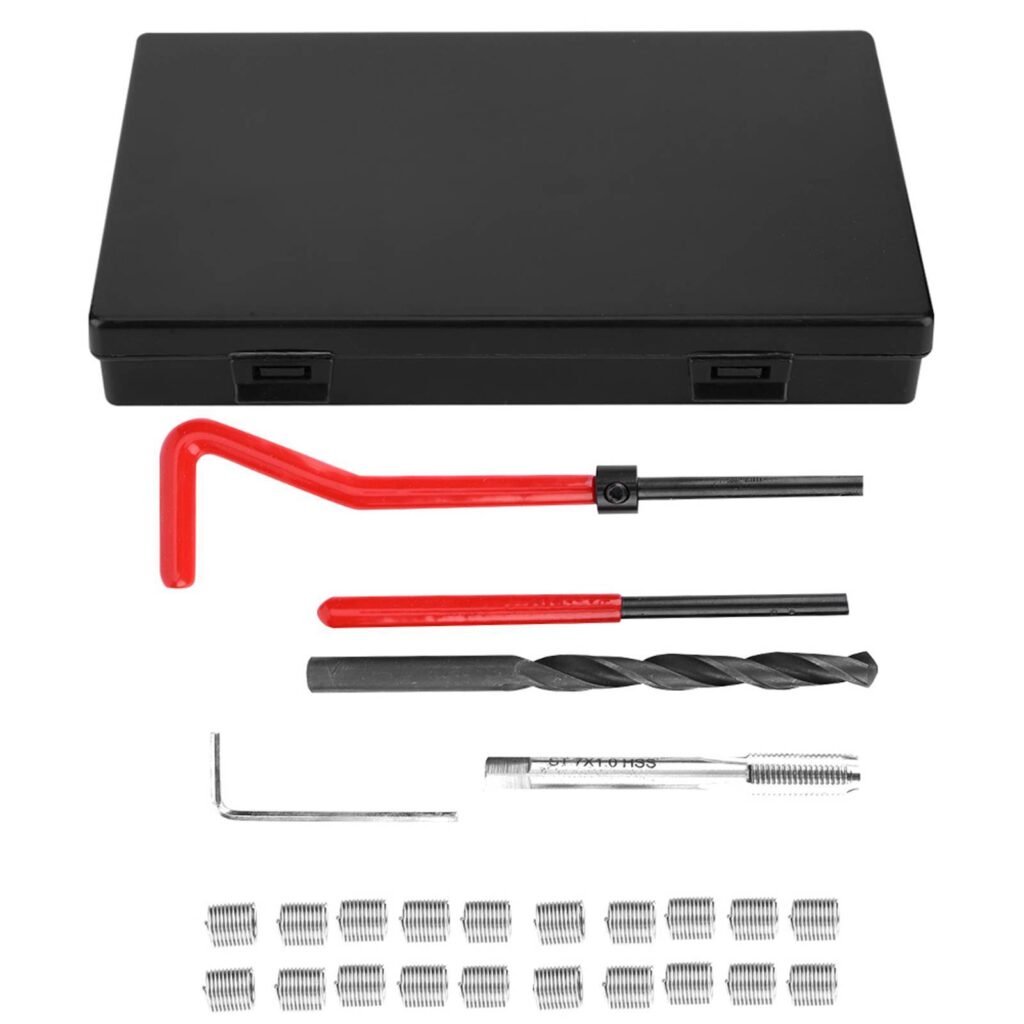 25Pcs Thread Repair Kit Stainless Steel Twisted Drill Wrench Threaded Insert Tap Insertion Tool M7x1