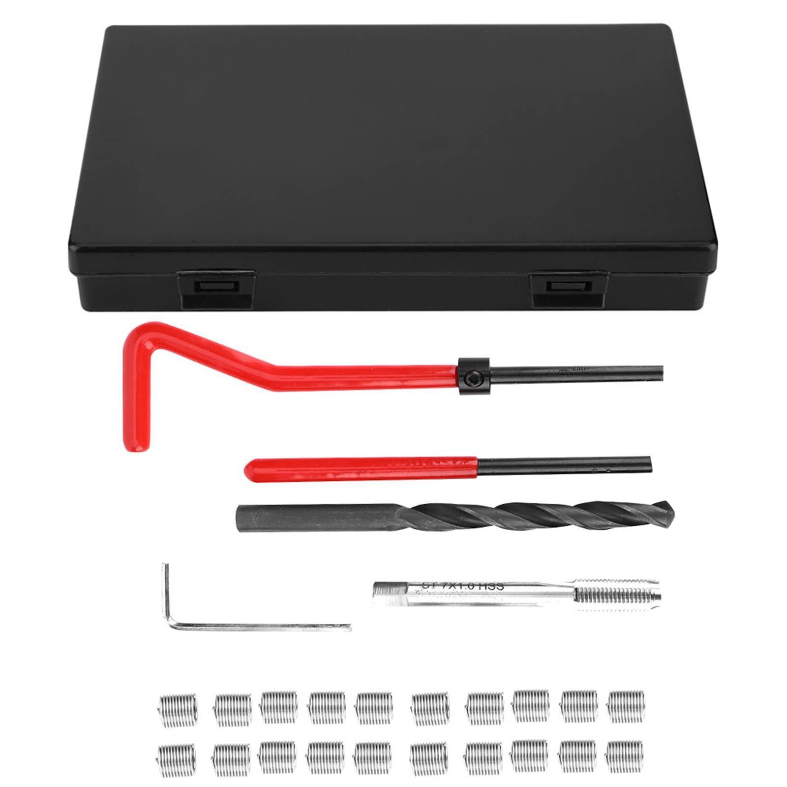25Pcs Thread Repair Kit Stainless Steel Twisted Drill Wrench Threaded Insert Tap Insertion Tool M7x1 - Image 5
