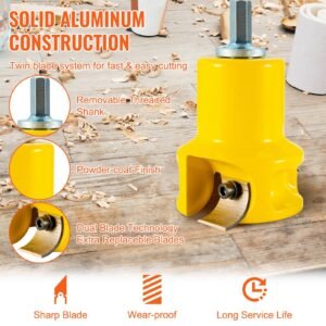 Tenon Cutter, 1.5in 38 Mm Diameter, With Dual Curved Blades & Button Screws Home Master Kit, Premium Aluminum & Steel Log Furniture Cutter, Commercial Woodworking Tool For Home Beginner DIY - Image 5
