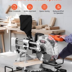 Sliding Compound Miter Saw 10-In Blade 15 Amp Motor Corded Double Bevel 60-Tooth - Image 2