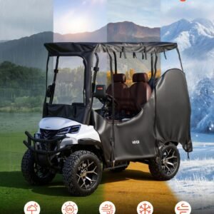 Golf Cart Cover, Visible Full-Enclosure 2&2+2 Passenger Golf Cart, 420D Waterproof Oxford Fabric Club Car Cover Fits Most Carts Club Car, Yamaha, EZGO, Honda, PVC Coating & Windproof Hook Design - Image 4
