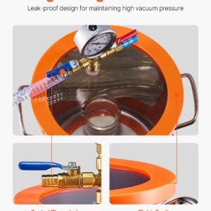 1.5 Gallon Vacuum Chamber 3.5CFM Single Stage Pump Degassing Chamber Kit - Image 5