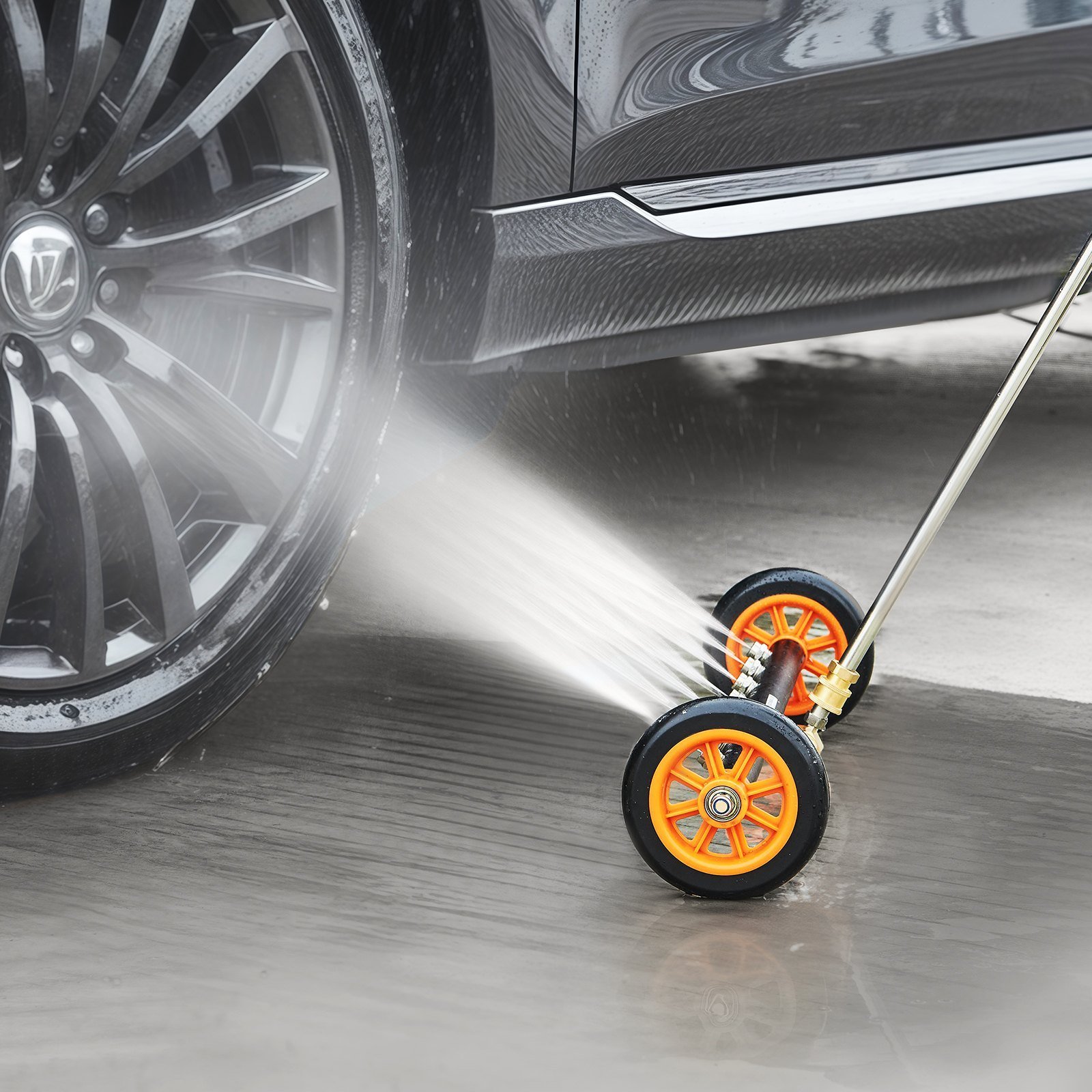 24' Pressure Washer Undercarriage Cleaner With 2 Wheels 2 Extended Wands - Image 6