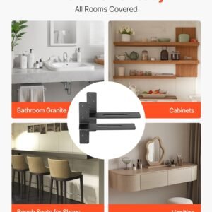 2 Pcs Shelf Brackets 14 Inch / 355.6 Mm Heavy Duty Floating Shelf Brackets - Image 2
