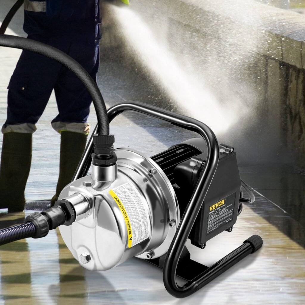 Shallow Well Pump Portable Garden Water Jet Pump 1.5HP 1200GPH 164 Ft Head