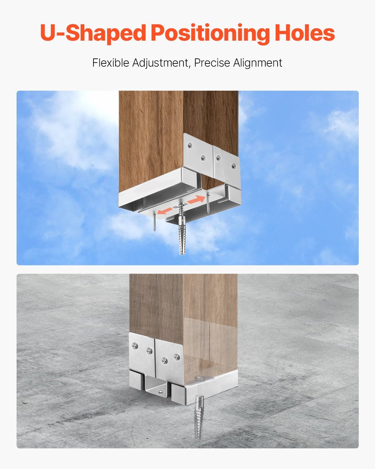 10 Pcs 6x6 Post Base Bracket Post Anchor For Concrete Inner Size 5.49x5.57 In - Image 4