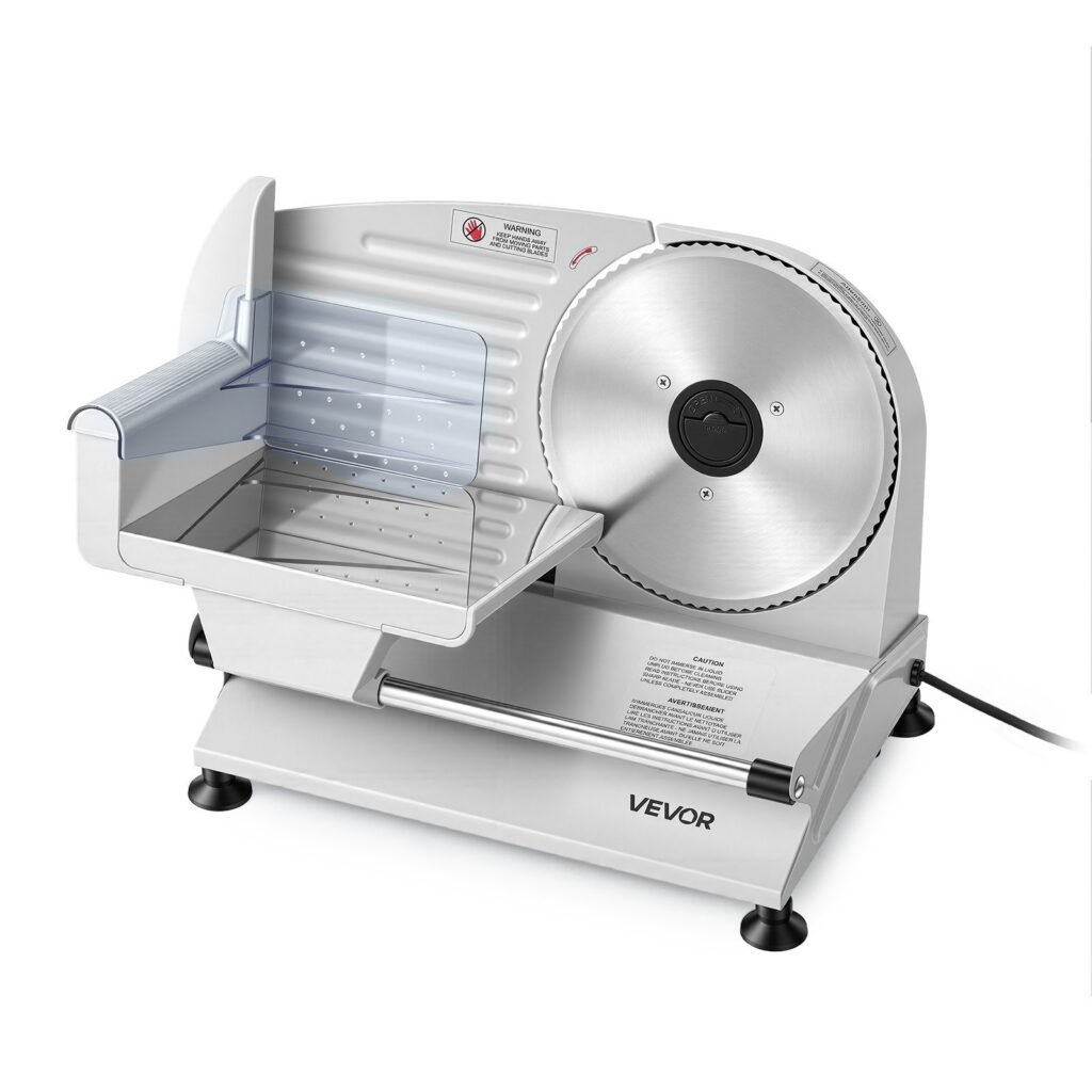 Meat Slicer, 7.5 Electric Deli Slicer With 2 SUS420 Blades & 0-0.6 Adjustable Thickness, 200W Home Food-Slicer For F Rozen Meat, Ham, Baguett, Steak, UL Approved