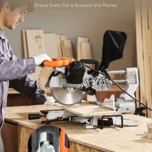 Sliding Compound Miter Saw 10-In Blade 15 Amp Motor Corded Double Bevel 60-Tooth - Image 4