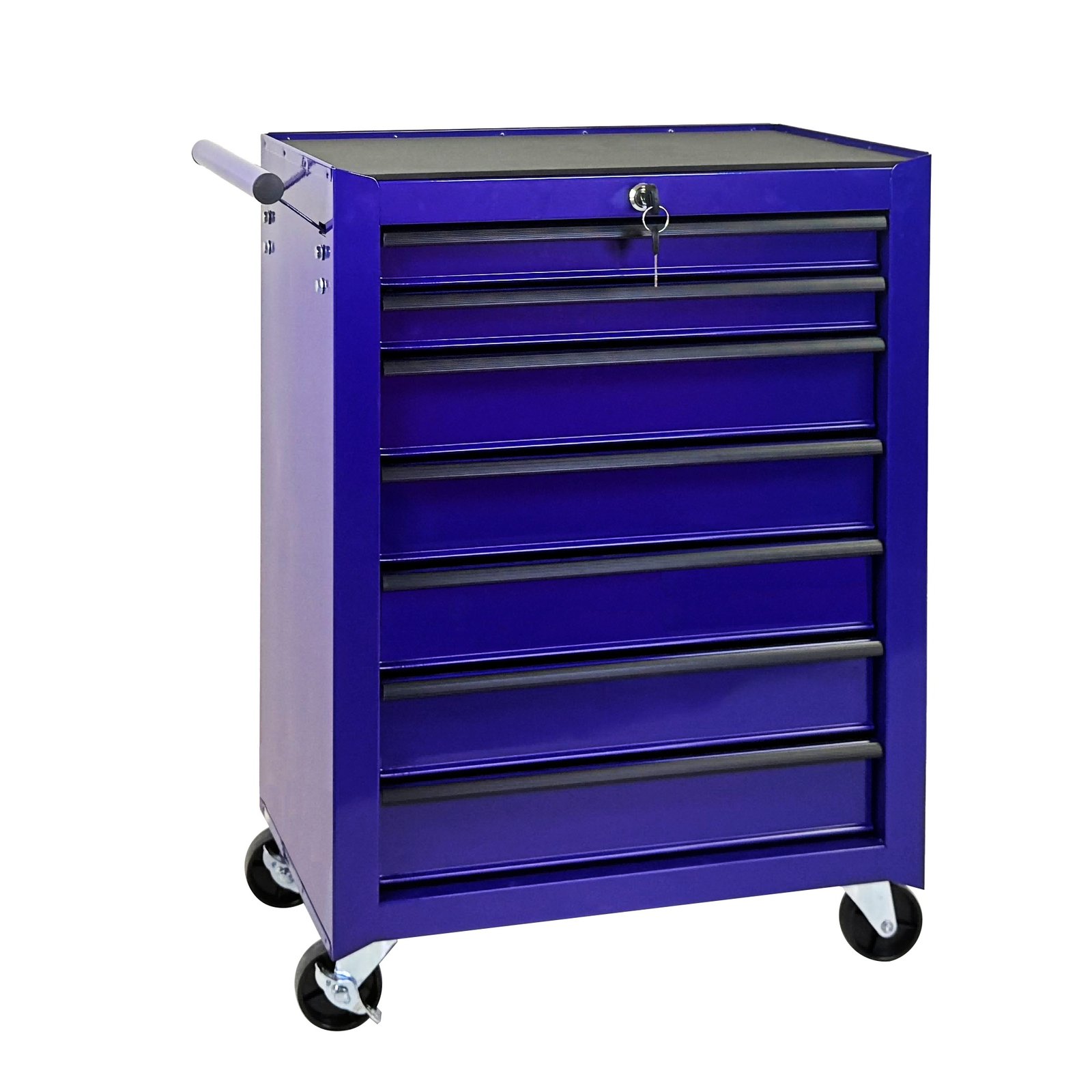 7-Drawer Rolling Tool Storage Cabinet With Detachable Top Tool Box, Universal Lockable Wheels, Adjustable Shelf, Locking Mechanism, Metal Tool Cart For Garage Workshop,Amethyst Charm Purple - Image 1